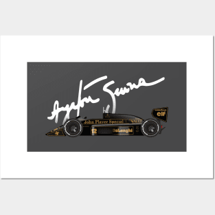 Ayrton Senna's Lotus 98T Illustration Posters and Art